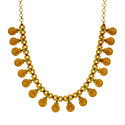 Contemporary Semi-precious Stone matte Lakshmi Kasu Necklace