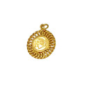 Gold Plated Head Engraved Sun Pendant