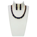 Western American Diamond Deep Blue Necklace Set