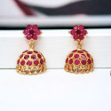 Stunning Gold Plated Semi-precious Stone Umbrella Jhumka 