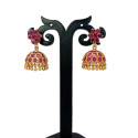 Stunning Gold Plated Semi-precious Stone Umbrella Jhumka 