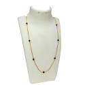 Elegant Black Crystal Gold Plated Box Chain -18 Inch