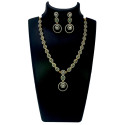 Stylish Premium Fashion CZ Aqua Green Stone Necklace set
