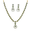 Stylish Premium Fashion CZ Aqua Green Stone Necklace set