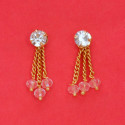 Cute White Crystal Chain Drop Earrings
