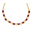 Charming Premium Fashion Square Ruby Heart Necklace