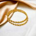 Elegant Gold Plated Twisted Spiral Bangles