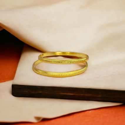 Cute Gold Plated Designer Baby Bangles For 3-6 Months