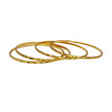 Cute Gold Plated Designer Thin Bangles Set