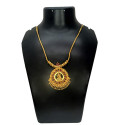 Ethnic Gold Plated Ruby Stones Lakshmi Pendant Necklace