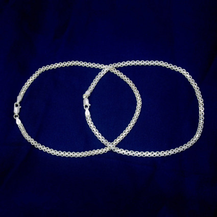 Stylish Silver Thick And Solid Link Chain Anklets With Lobster Hook