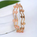Adorable Rose Gold Plated American Diamond Stone Bangles