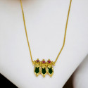 Elegant Gold Plated Green Nagapadam Pendant Necklace