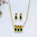Elegant Gold Plated Green Nagapadam Pendant Necklace