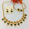 Traditional Palakka Necklace Set with Bangle Combo Set