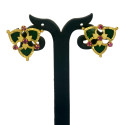 Premium Gold Plated Palakka Floral Enamel Ear Studs