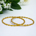 Stylish Gold Plated Twisted Bangles For Girls