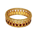 One Gram Gold Plated Traditional Broad Blue Nagapadam Bangle