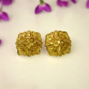 Beautiful Gold Plated Big Floral Ear Studs