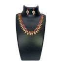 Stylish Ruby American Diamond Necklace Set