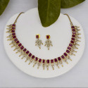 Stylish Ruby American Diamond Necklace Set