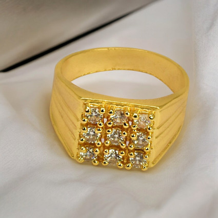 Premium Gold Plated Gent's AD Stone Finger Ring
