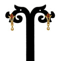 Trendy Gold Plated Semi-Precious Stone Drop Earrings