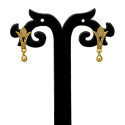 Trendy Gold Plated Semi-Precious Stone Drop Earrings