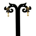 Trendy Gold Plated Semi-Precious Stone Drop Earrings