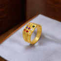 Men's Gold plated Navaratna Finger Ring