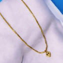 Delicate Gold Plated Chain With Heart Pendant Combo