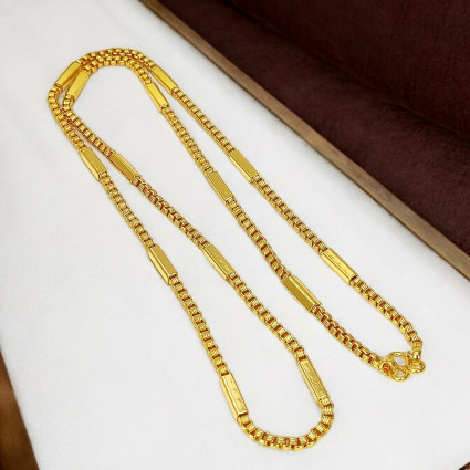 Gold Plated Designer Thin Box Savitham Chain