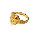 Endearing Gold Plated Floral Heart Finger Ring