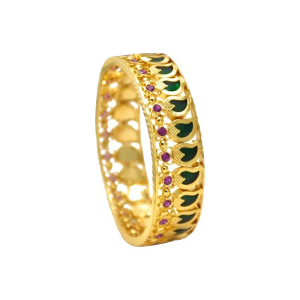 Stunning Green Nagapadam One gram Gold Plated Bangles