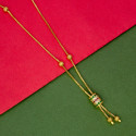 Elegant Gold Plated Stone Cylindrical Stone Pendant Chain