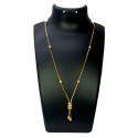 Elegant Gold Plated Stone Cylindrical Stone Pendant Chain