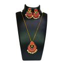 Exquisite Gold Plated Synthetic Stone Pendant Set