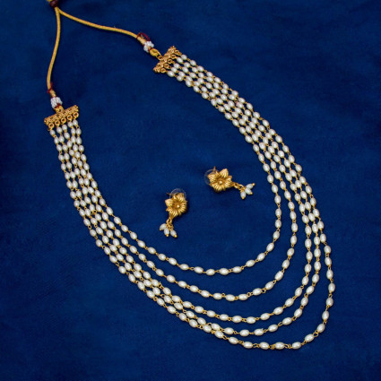 Exquisite Gold Plated Pearl Mala