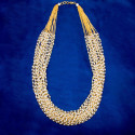 Exquisite Gold Plated Fifteen Layered Pearl Beads Necklace