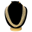 Exquisite Gold Plated Fifteen Layered Pearl Beads Necklace