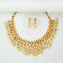 Exquisite Gold Plated Pearl Hanging Choker