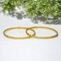 Trendy Gold Plated Daily Wear Designer Glass Cutting Bangles