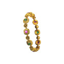 Bridal Antique Gold Plated Floral Kundan Ruby Screw Bangle