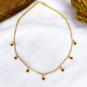 Trendy Gold Plated Stone Hanging Choker Necklace