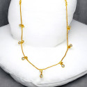 Trendy Gold Plated Stone Hanging Choker Necklace
