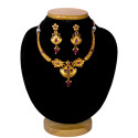 Trendy Designer Ruby Matte Necklace Set