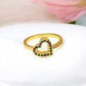 Charming Rose Gold Polished Fashion White Stone Heart Ring