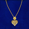 Simple Gold Plated Ball Chain With Heart Pendant