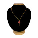 Simple Gold Plated Gopi Stone Pendant Chain