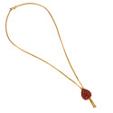 Simple Gold Plated Gopi Stone Pendant Chain